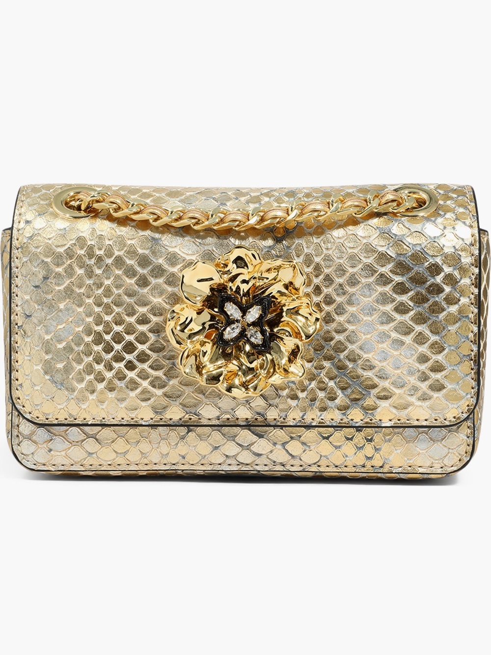Alexis Bittar Mini Bella Python Embossed Leather Clutch Color Gold Python NWT - Picture 11 of 14